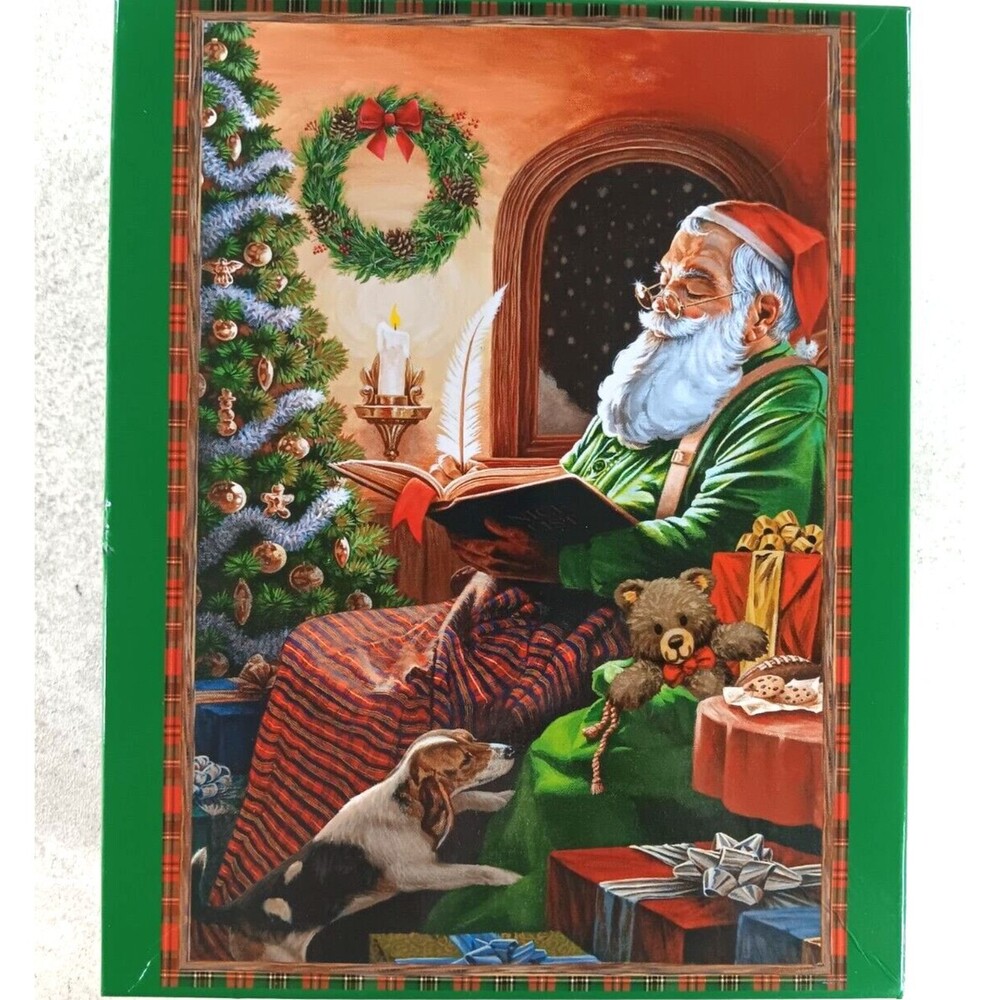 Christmas Party Santa Claus 1000 Piece Oversized Jigsaw Puzzle by Brother Sister